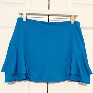 Lucky In Love Tennis Pickleball Golf Skirt Skort Medium 8-10 Blue Flounce Layers